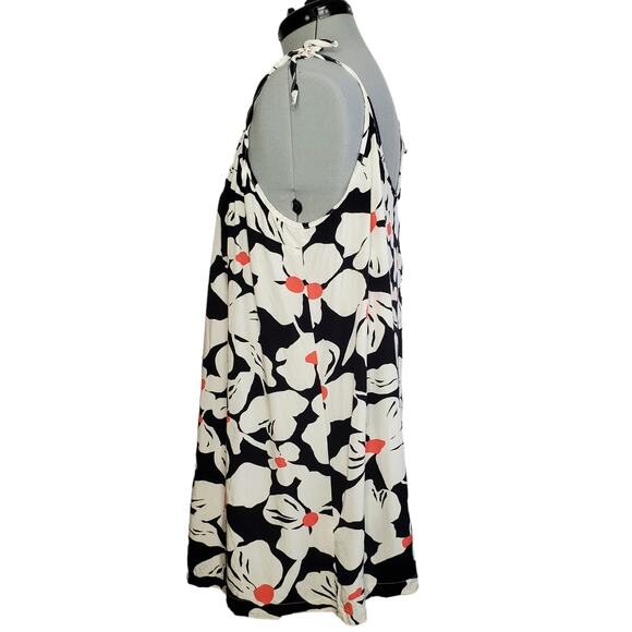 ModCloth flowy mini shift dress adjustable shoulder ties floral print, size 1X - Picture 3 of 9